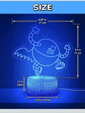 Dog Man LED Night Light USB Powered 3D Illusion Lamp Dav Pilkey Open Box